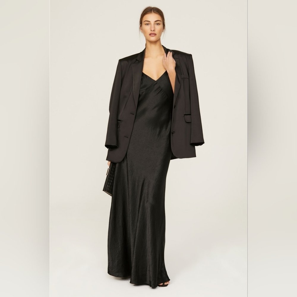 VINCE Black Satin Gown